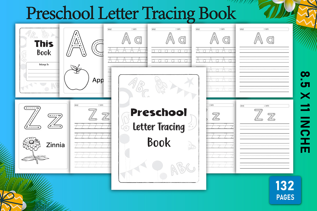 Preschool letter tracing workbook, a Stationery Template by Designmela01 (Photo 1 of 7)
