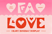 Falove - Heart Dingbat Display Font, a Symbol Font by Drizy (Thumbnail 1 of 10)