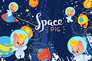 Space pigs., an Animal Illustration by tata_ota (Thumbnail 1 of 4)
