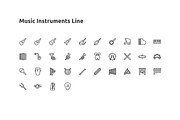 34 Music Instruments Line Icon, an Outline Icon by Those Icons (Thumbnail 2 of 2)