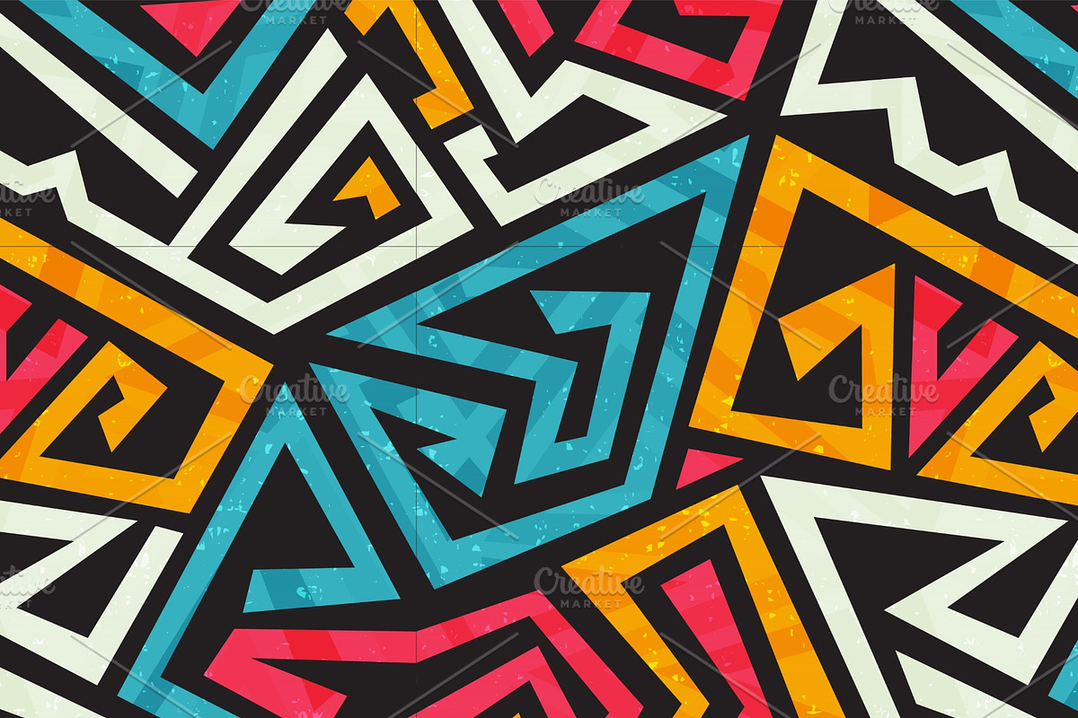 Graffiti geometric pattern pack, a Pattern Graphic by Gudiny (Photo 9 of 13)