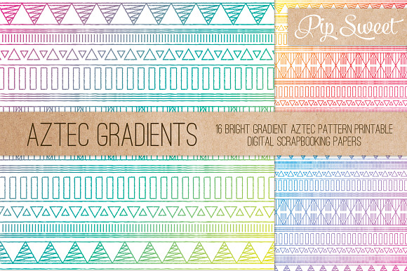 Aztec Gradient 16 Pattern Set preview 3