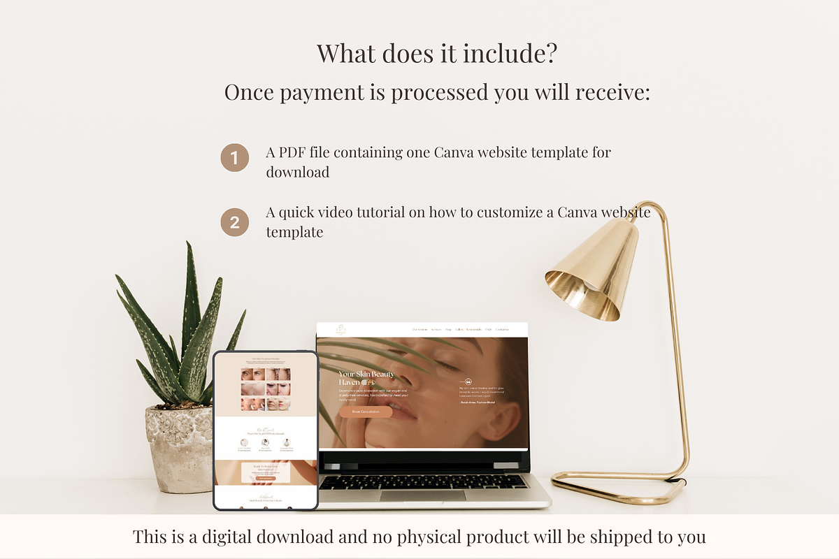 Esthetician Canva Website Template, a Landing Page Template by GlamWebDesigns (Photo 6 of 7)