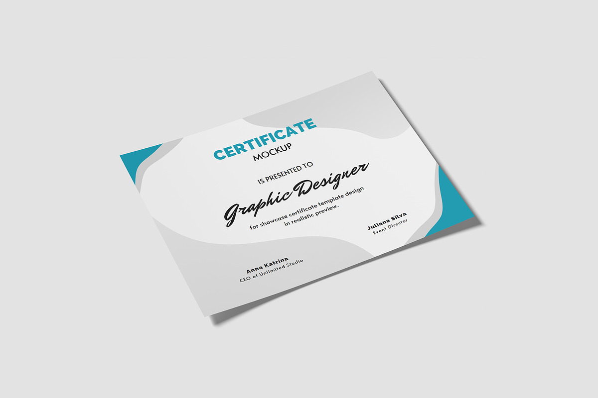 Certificate Mockups, an Advertising Mockup by graphiccrew (Photo 2 of 10)