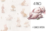 Fluffy Hares, an Animal Illustration by Eve Farb (Thumbnail 3 of 4)
