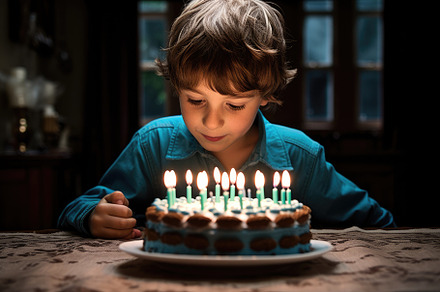 A joyful young boy celebrating his b, a Photo by Iftikhar Alam