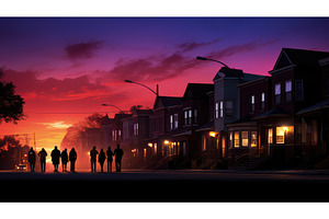 cityscape sunset urban background ai, an Architecture Photo by pikepicture