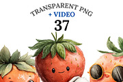 37 Strawberry Clipart, a Food Illustration by Pati Charm Studio (Thumbnail 1 of 8)