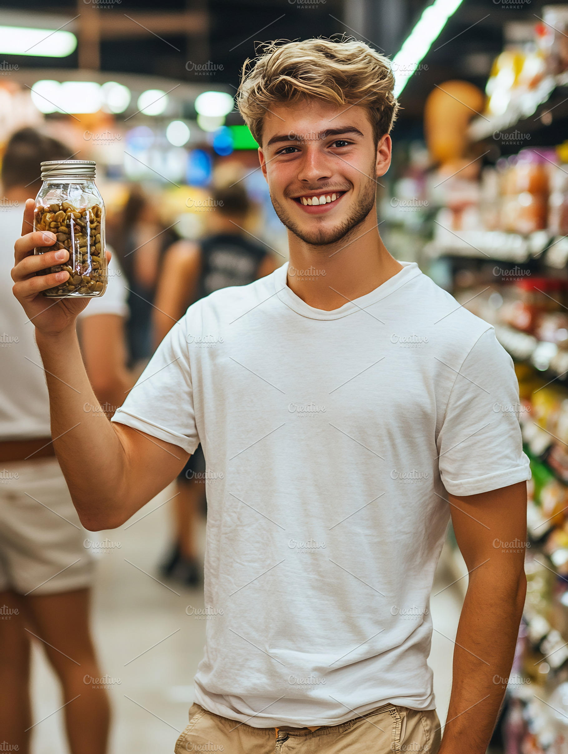 Young man shops for snacks, a Photo by Beautiful things