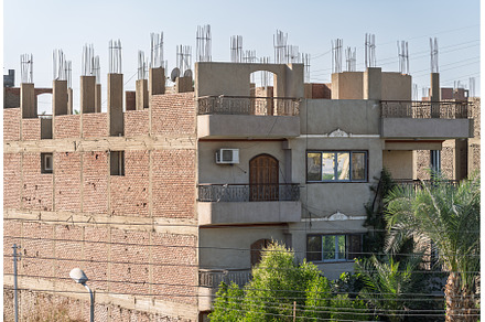 Partially completed apartment block