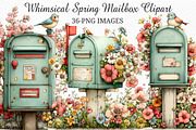 Whimsical Spring Mailbox Clipart, an Illustration by Craft Nest (Thumbnail 1 of 11)
