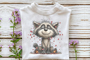 Whimsical Spring Raccoon Clipart, an Illustration by OK Design (Thumbnail 6 of 6)
