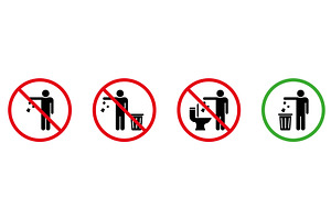 Keep Clean Silhouette Sign, an Object Illustration by Vector Creator