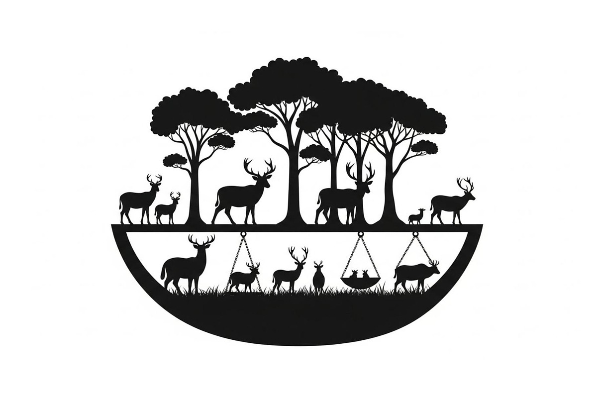 Wildlife Forest Silhouette Vector Bu, an Illustration by Designs_River (Photo 35 of 51)