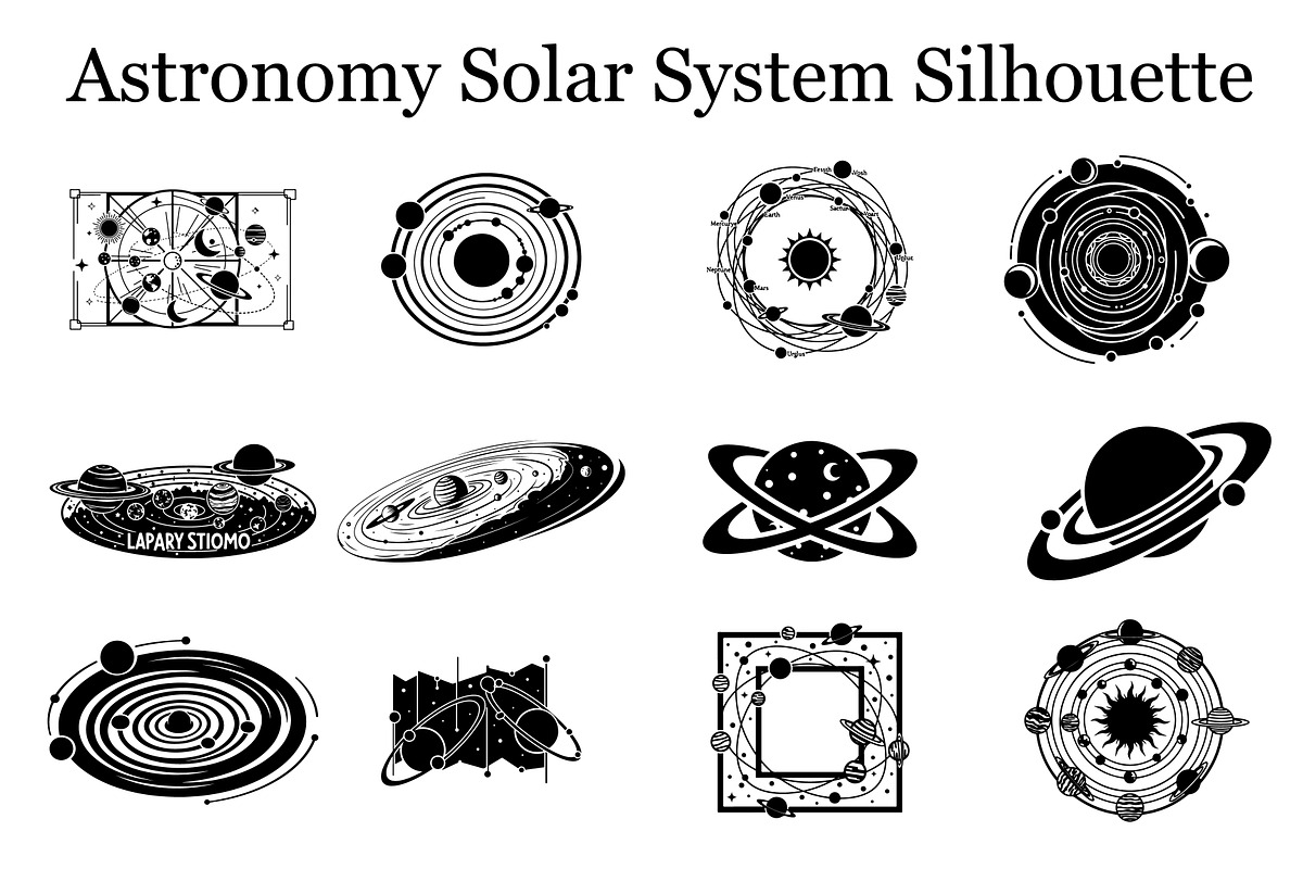 Solar System Silhouette Clipart, a Graphic by balal (Photo 5 of 13)