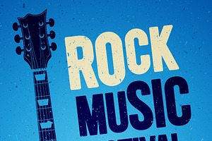 Rock Music Festival Flyer Or Poster, a Flyer Template by Black White Mouse Design