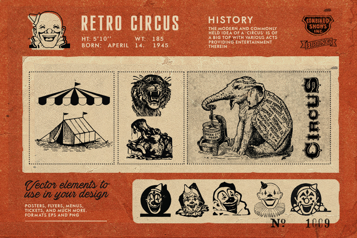 Retro Circus Pack, an Animal Illustration by Retro Machine (Photo 4 of 6)