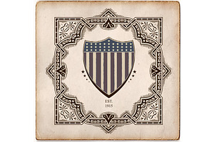 Vintage Style Card With USA Shield.