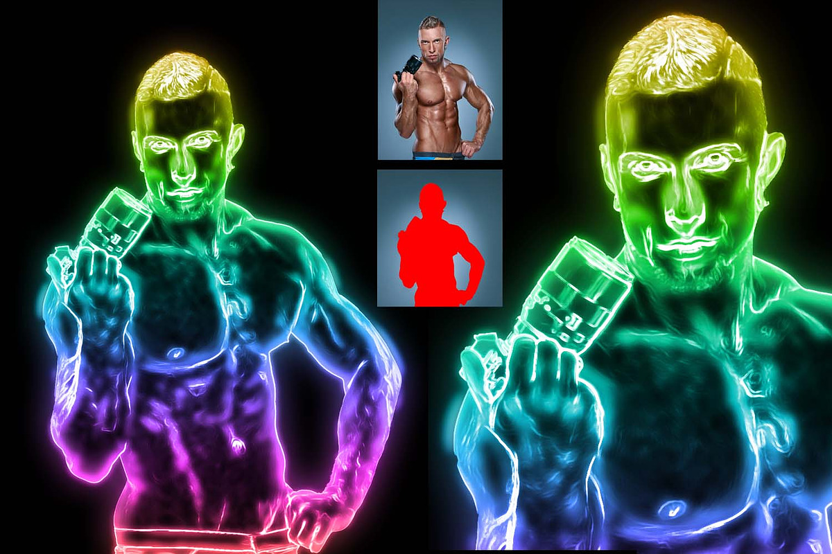 Neon Photo Painting Photoshop Action, an Action Add-On by MRI STUDIO (Photo 4 of 17)