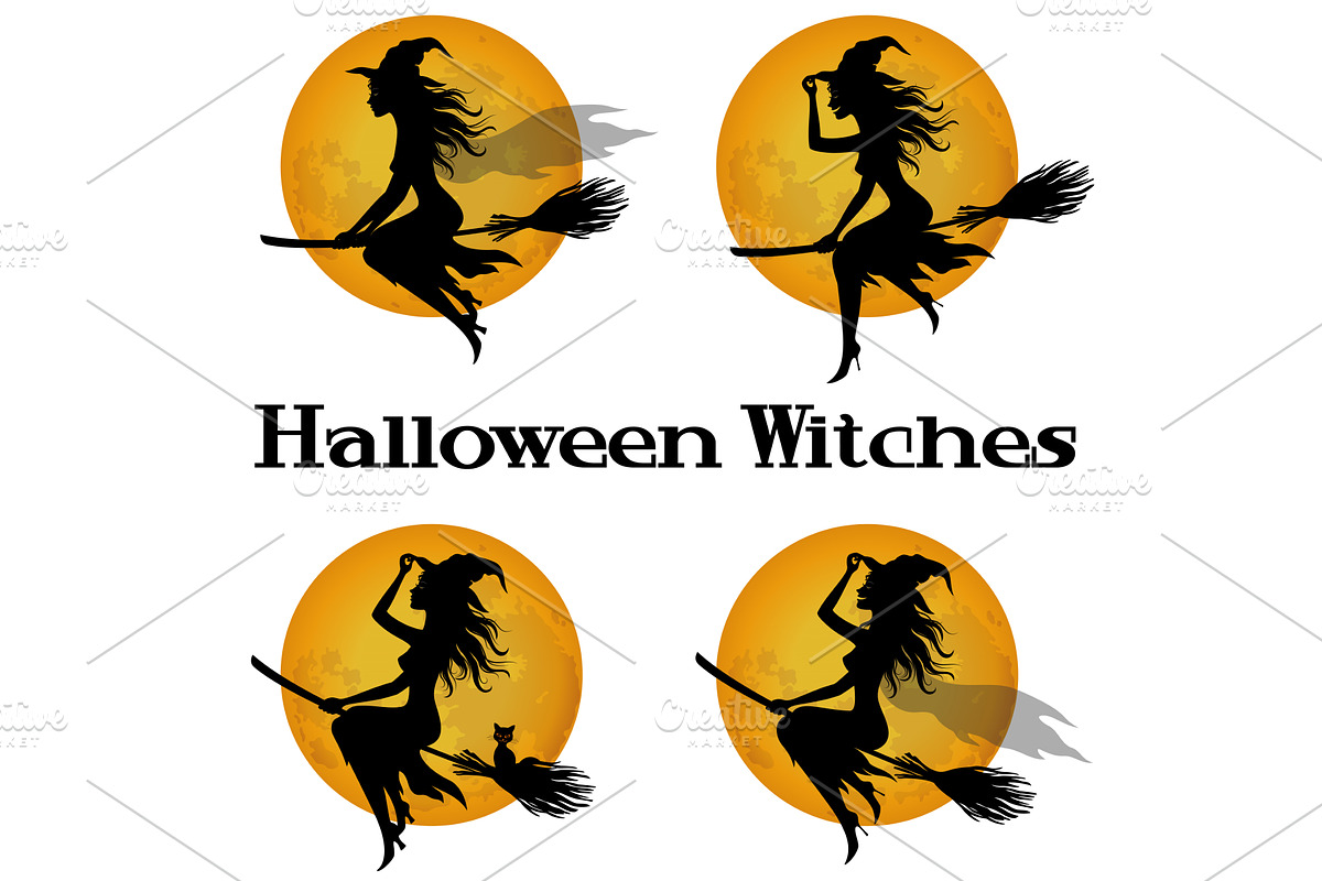 Witch Flying on Broom, a Person Illustration by Ok-sana