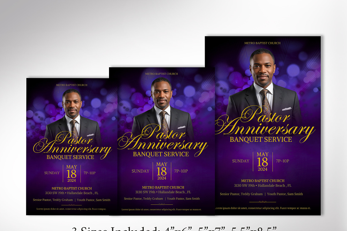 Pastor Anniversary Banquet Flyer preview 2