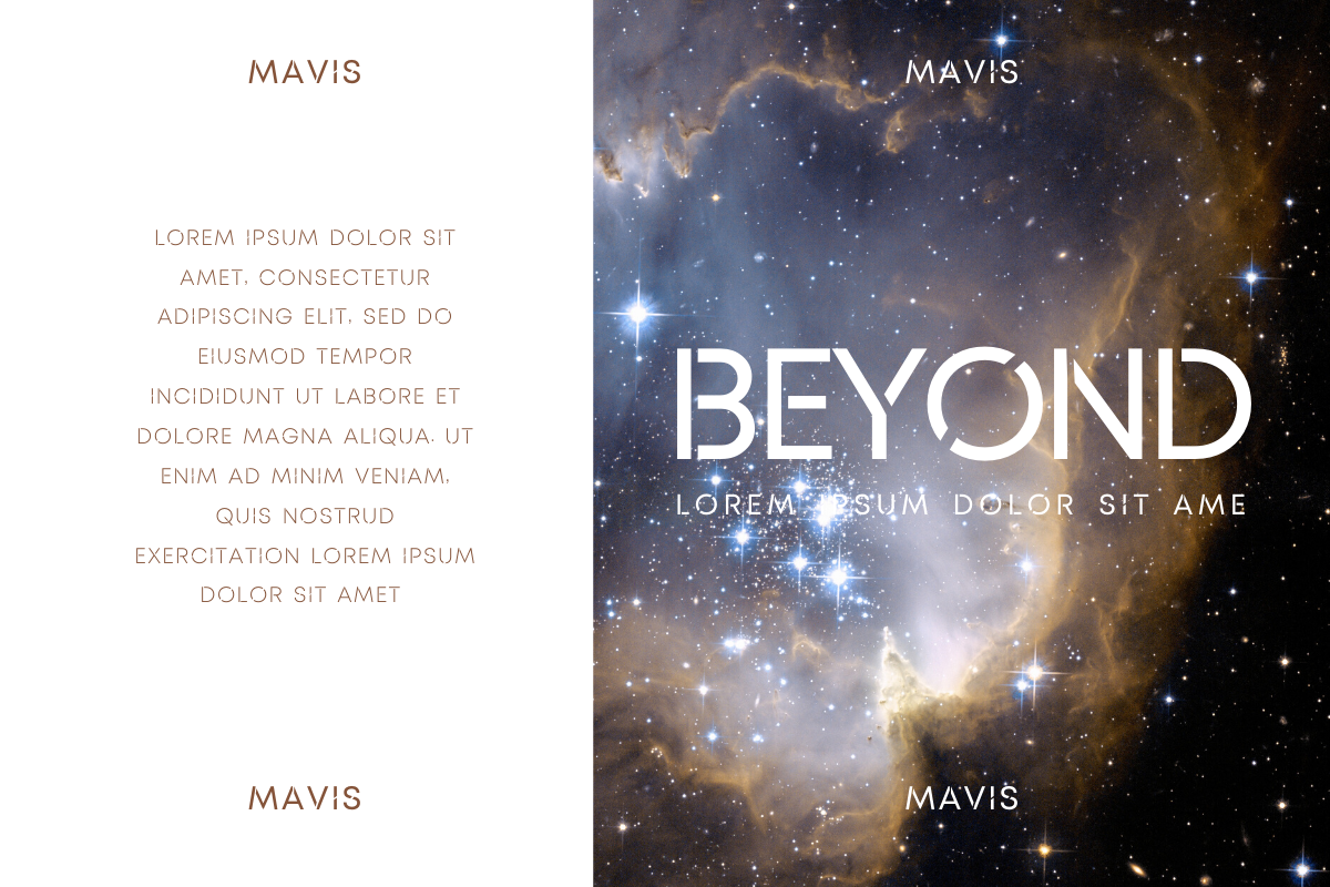 MAVIS SANS - FUTURISTIC TYPEFACE, a Sans Serif Font by CCS Type (Photo 13 of 20)