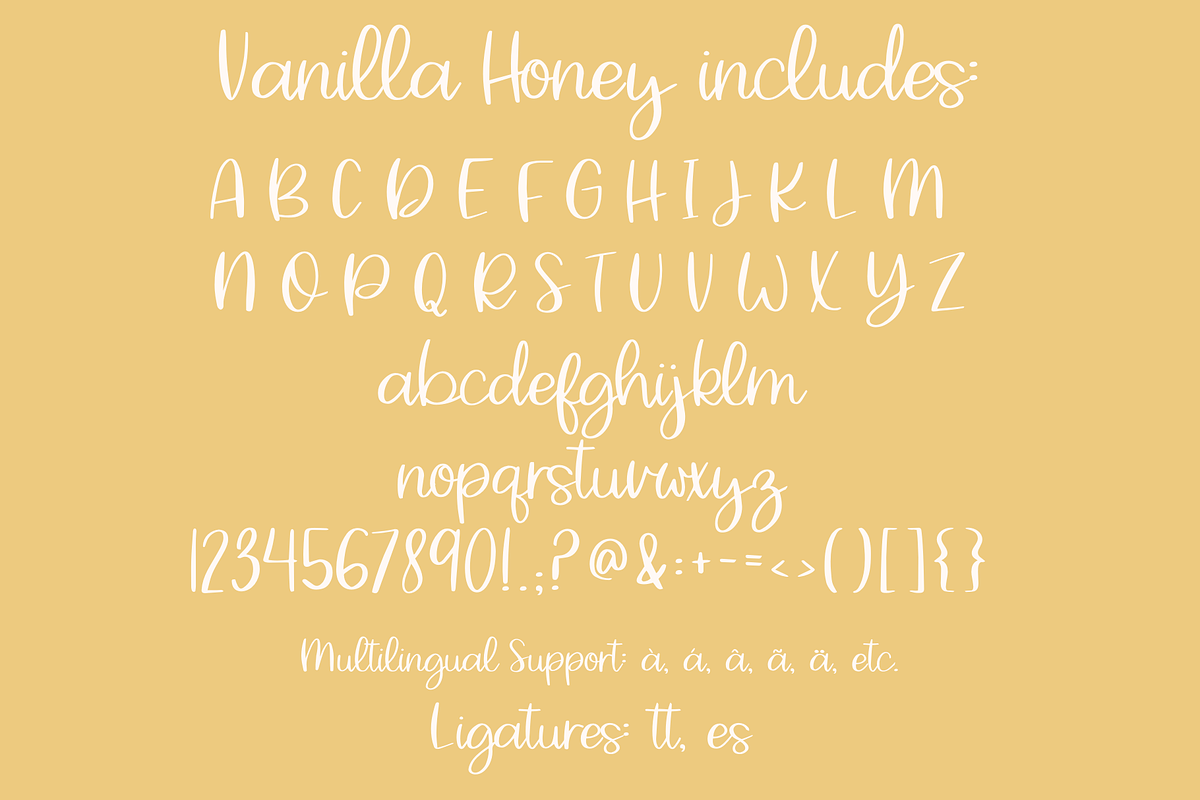 Vanilla Honey - Handwritten Script, a Script Font by Designing Digitals (Photo 2 of 9)