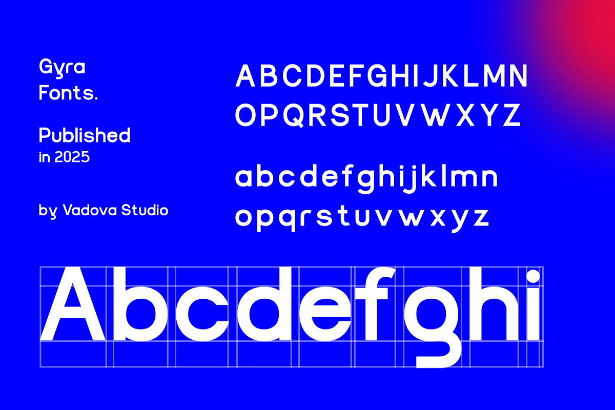 Gyra Modern Cyrillic Sans Serif Font, a Sans Serif Font by Vadovastd (Photo 2 of 7)