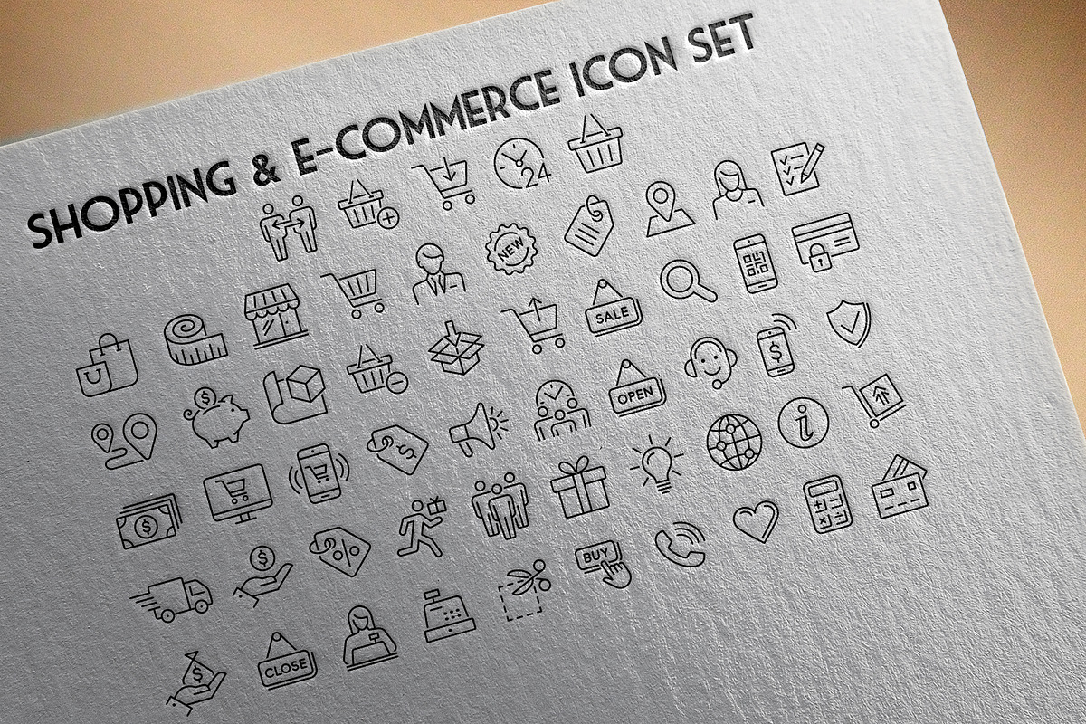E-commerce and shopping Icon set, an Outline Icon by FourLeafLover (Photo 3 of 3)