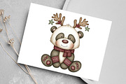 Watercolor Cute Christmas Panda, an Illustration by Canvas Craft (Thumbnail 5 of 7)