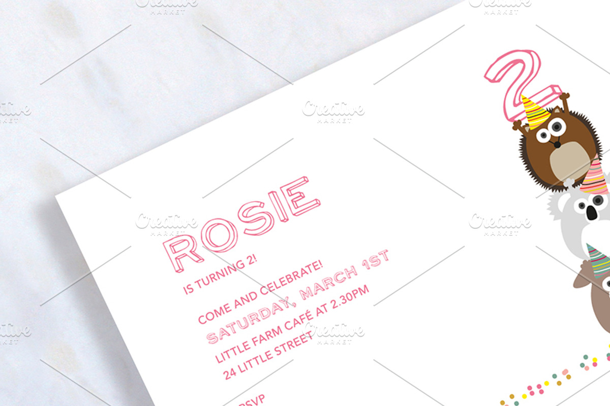 Cute Kid Birthday Invitation Card, an Invitation Template by stockhype (Photo 2 of 2)