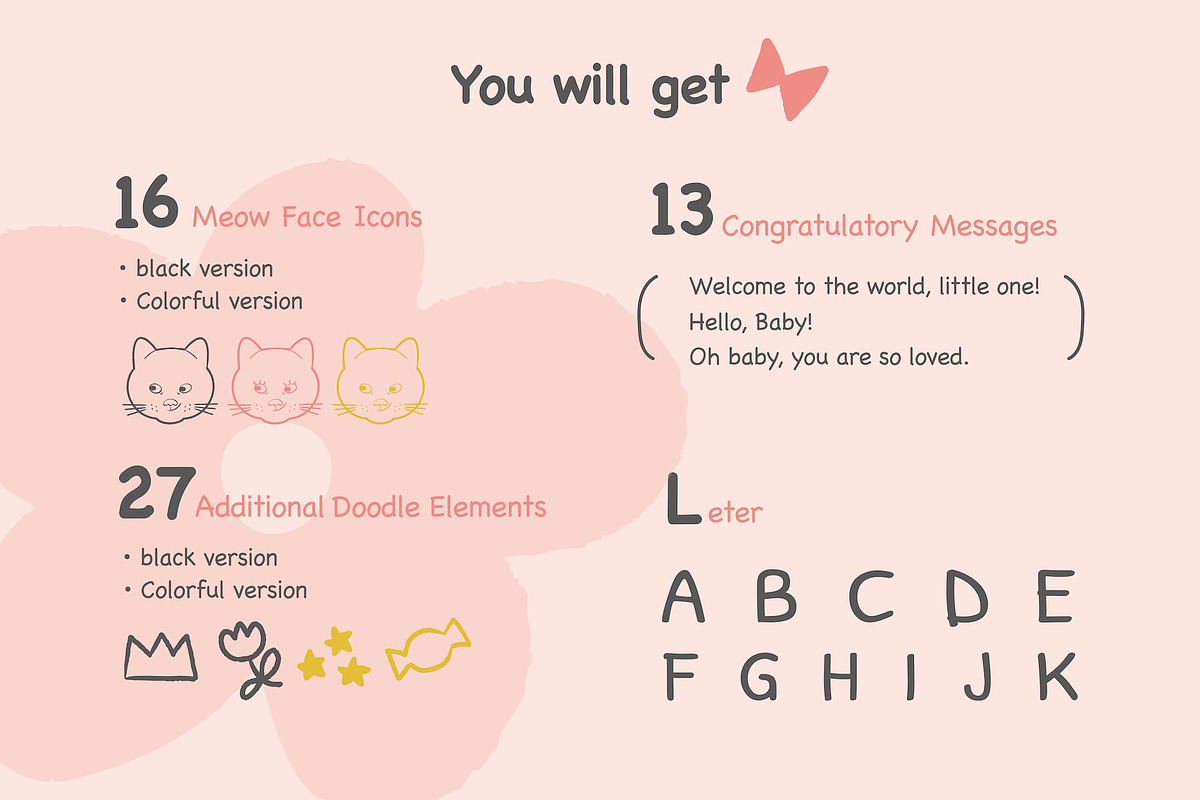 Cute cat icons for Baby gifts, an Animal Illustration by Kurakoza (Photo 2 of 8)
