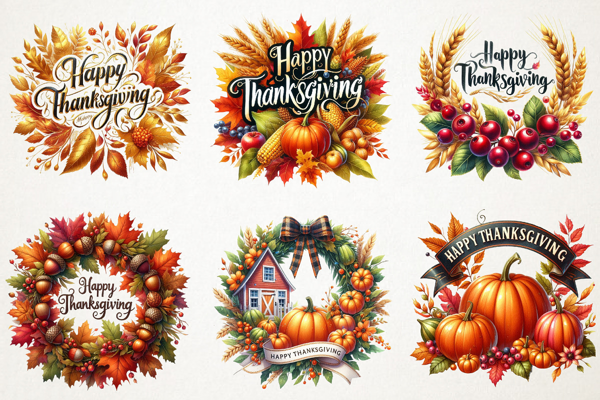 Happy Thanksgiving Clipart, an Illustration by RobertsArt (Photo 7 of 7)