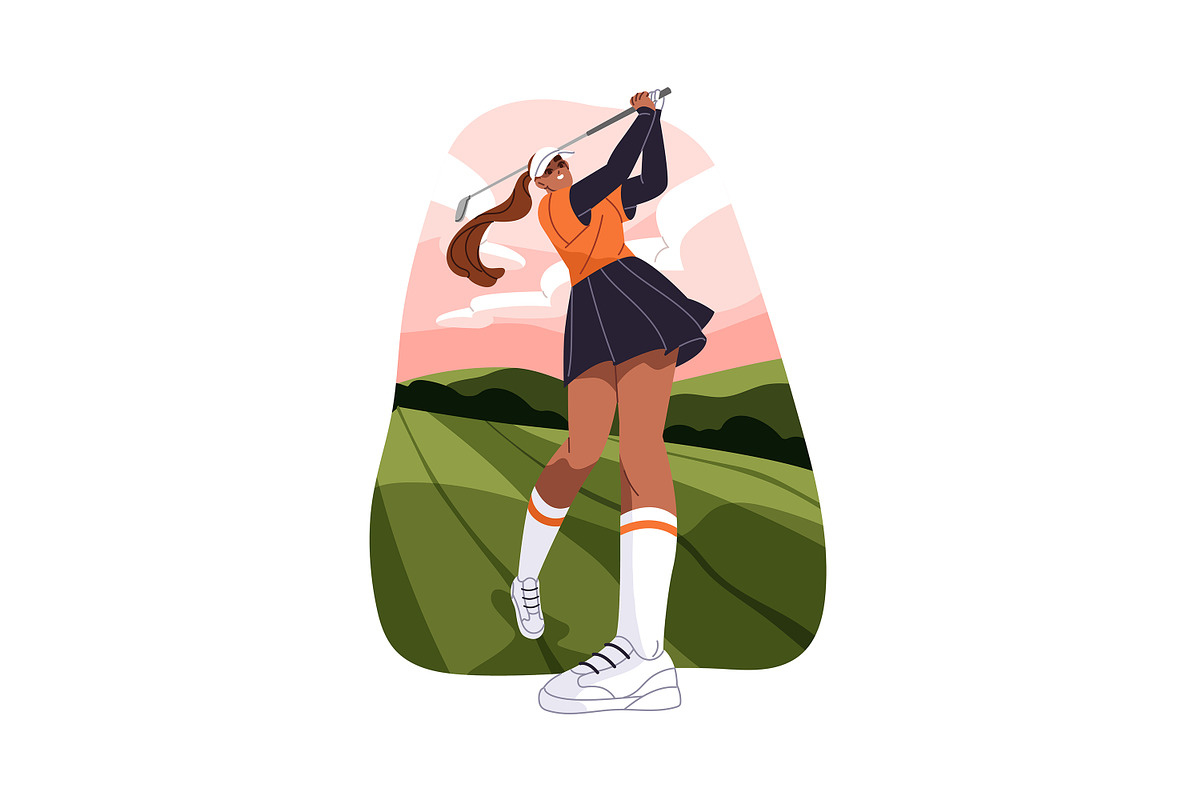 People play golf, golfers set, a Sport Illustration by PaperTrident (Photo 3 of 8)