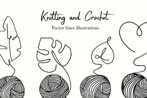 Knitting doodle collection, an Object Graphic by made by Tanya
