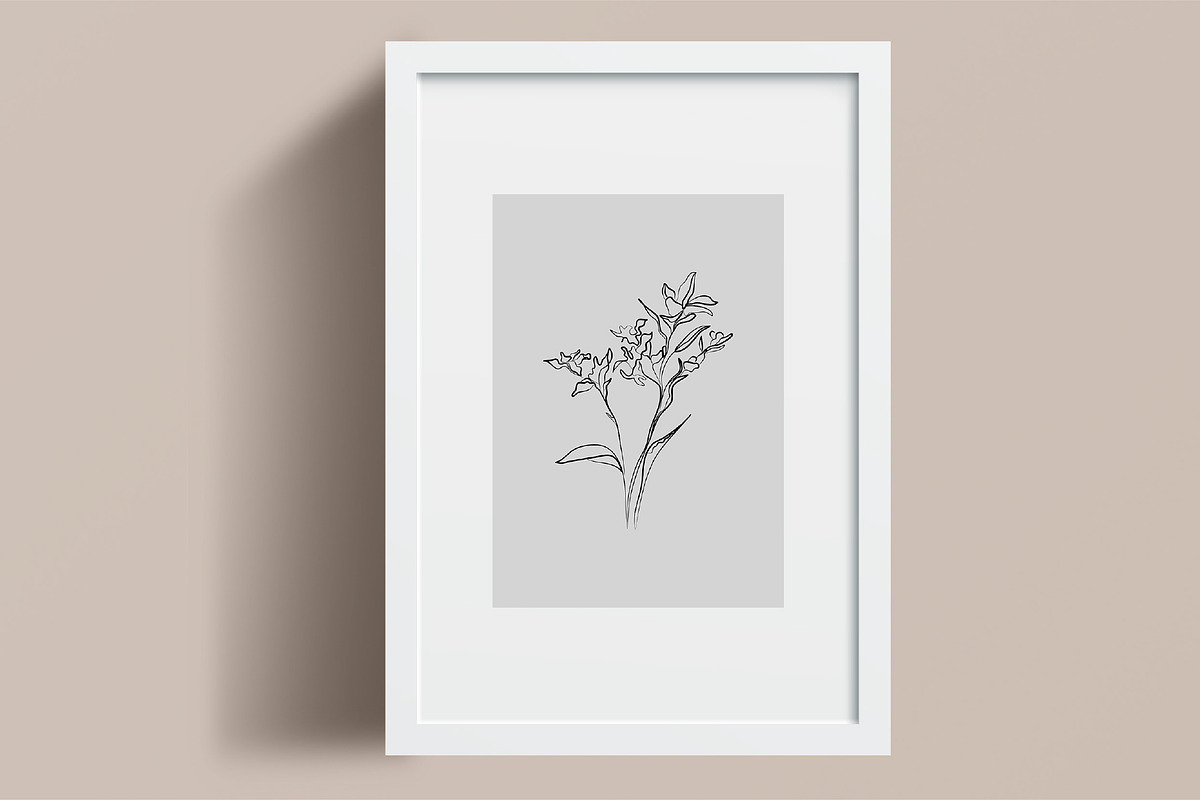 Minimalistic Line Flowers & Leaves, a Decorative Illustration by La Petite Line Art (Photo 8 of 10)