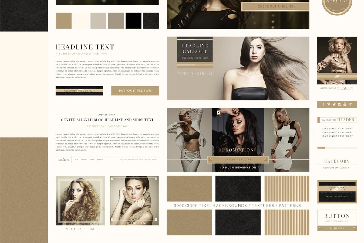 StyleBox Blog Graphics/Website Kit 4, a Templates & Theme by Creators Couture (Photo 3 of 4)