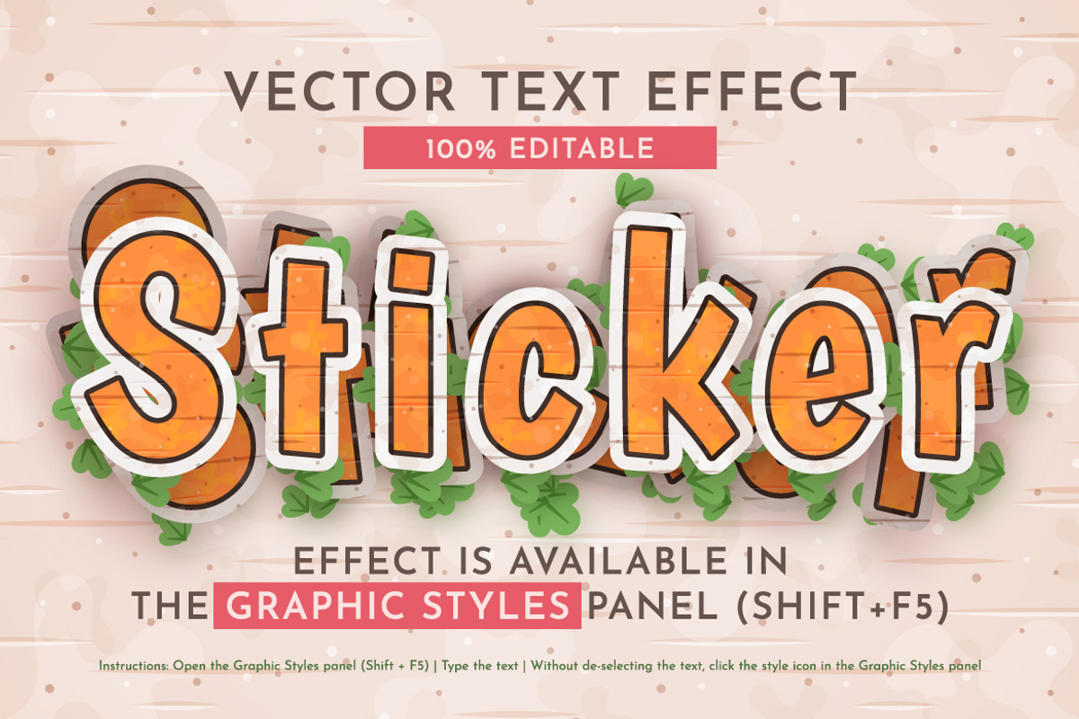 Sticker Carrot Editable Text Effect, a Layer Style Add-On by rwgusev (Photo 4 of 7)