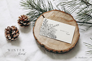 WINTER FLORAL Christmas line art set, a Decorative Illustration by Madiwaso (Thumbnail 7 of 9)