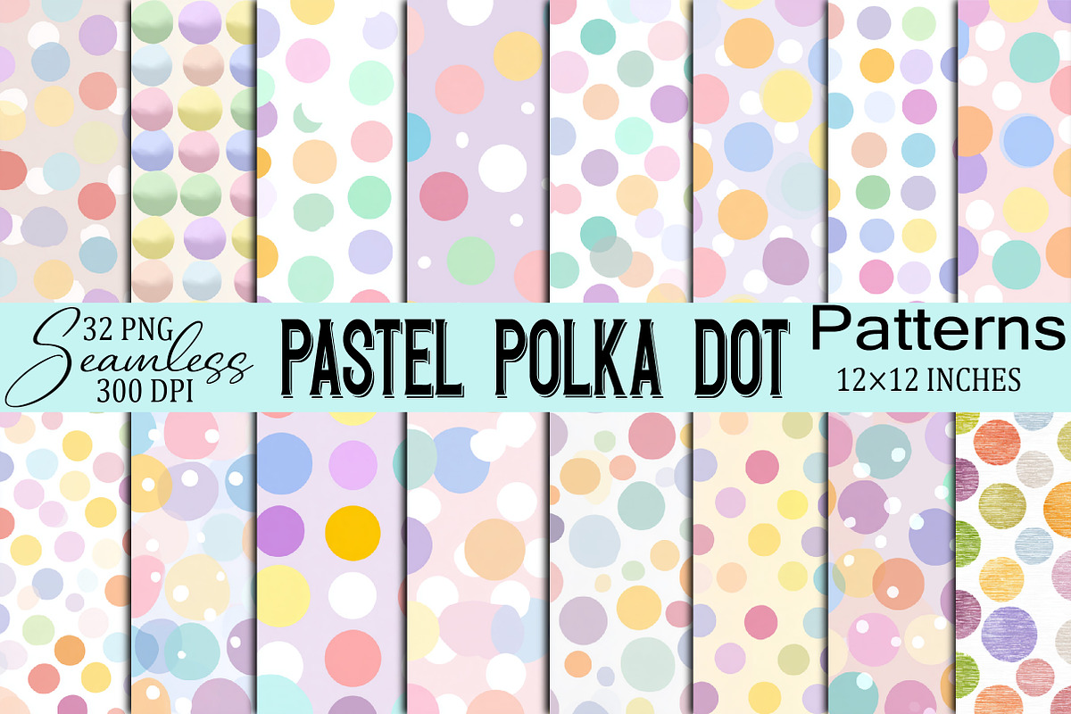 Pastel Polka Dot Seamless Patterns, a Pattern Graphic by SVGArt (Photo 1 of 9)
