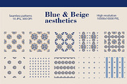 Pattern set Blue and Beige aesthetic, a Pattern Graphic by L- design studio (Thumbnail 6 of 6)