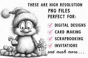 Christmas Penguin Sketch Clipart, an Icon by Libby Wishes (Thumbnail 5 of 7)