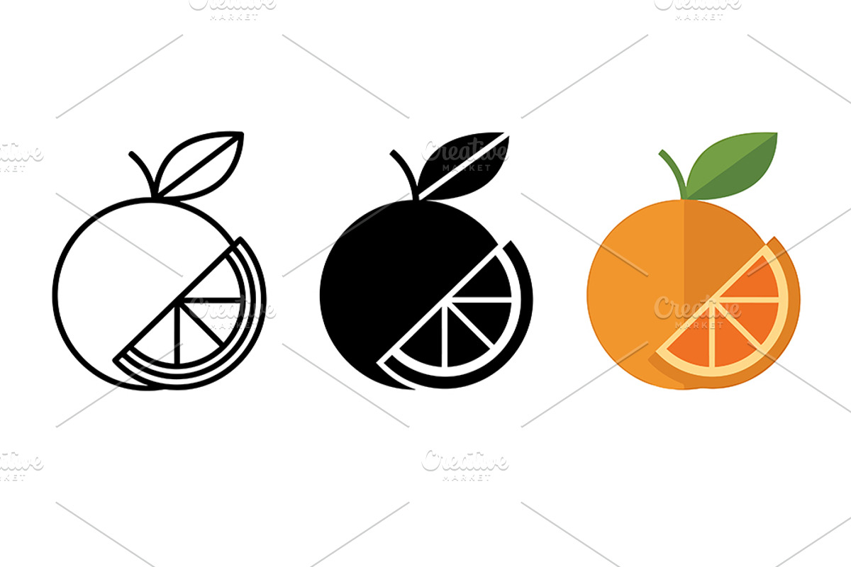 Orange Fruit Icons, a Solid Icon by Artonix (Photo 2 of 2)
