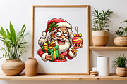 Christmas Crazy Santa Claus PNG, a Seasonal Illustration by Craft Nest (Thumbnail 5 of 7)
