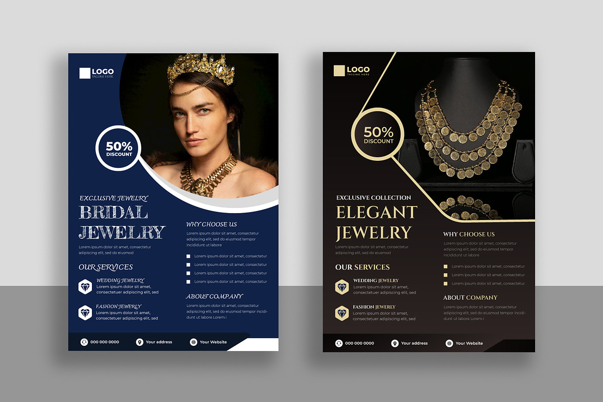 Gold Jewelry Shop Flyer Template, a Flyer Template by Designgrove