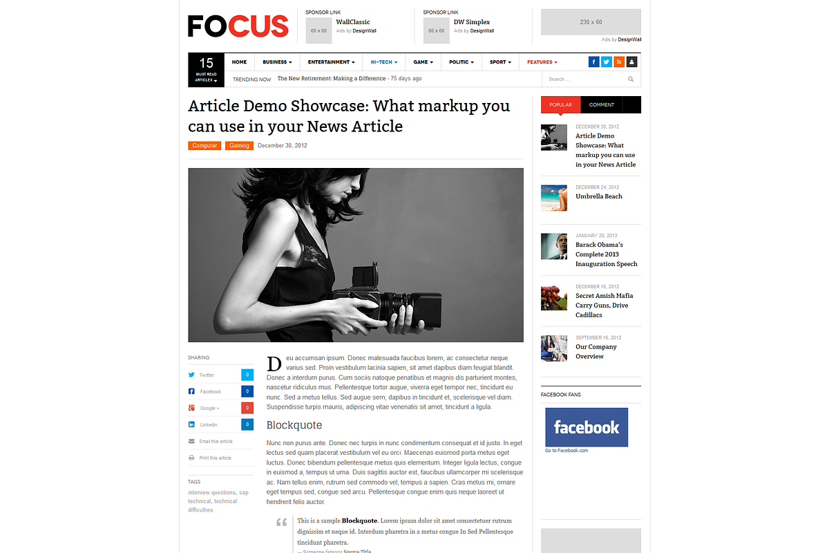 EMOFocus - Responsive WordPress News, a WordPress Template by DesignWall (Photo 5 of 5)