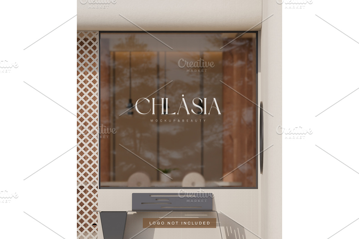 Window glass logo mockup, an Advertising Mockup by Mockthethics. (Photo 4 of 11)