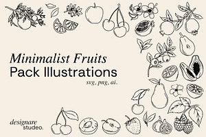 Minimalist Fruits Illustrations PACK