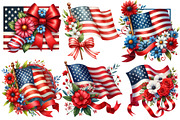 Floral American Flag Clipart, an Illustration by Designworld (Thumbnail 3 of 5)