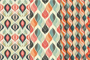 10 Retro Waves Seamless Patterns